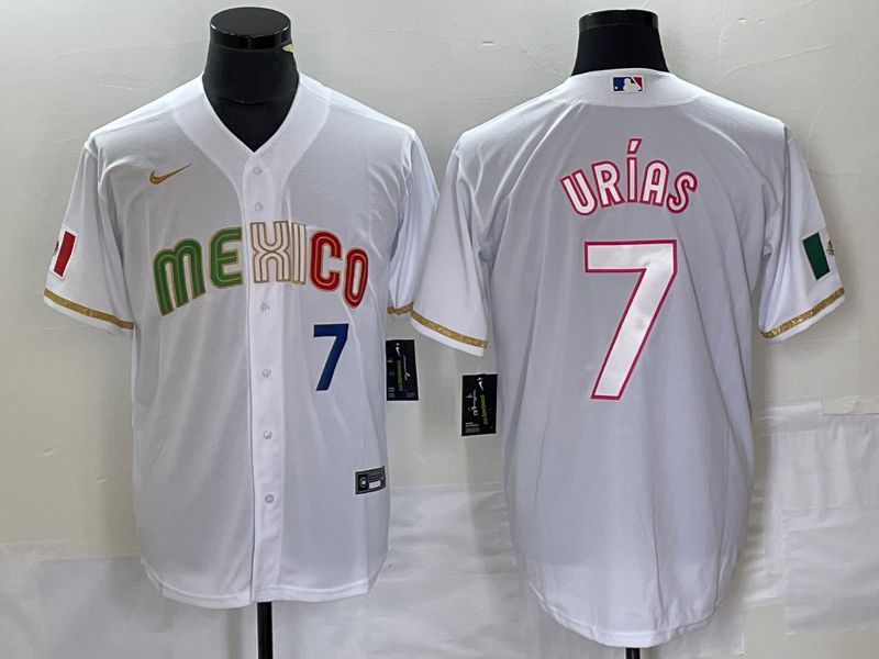 Men 2023 World Cub Mexico #7 Urias White Nike MLB Jersey style 3->more jerseys->MLB Jersey